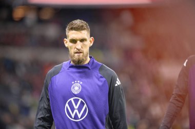 FRANKFURT, GERMANY - 26 Mart 2024: Dost futbol maçı Almanya - Hollanda Deutsche Bank Park 'ta