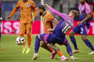 FRANKFURT, GERMANY - 26 Mart 2024: Dost futbol maçı Almanya - Hollanda Deutsche Bank Park 'ta