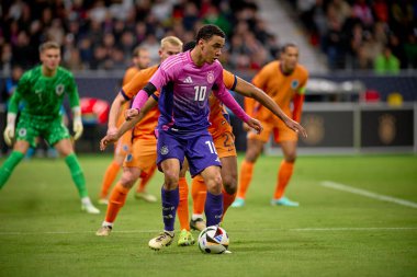 FRANKFURT, GERMANY - 26 Mart 2024: Jamal Musiala, Almanya - Hollanda Deutsche Bank Park 'ta
