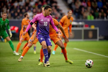 FRANKFURT, GERMANY - 26 Mart 2024: Jamal Musiala, Almanya - Hollanda Deutsche Bank Park 'ta
