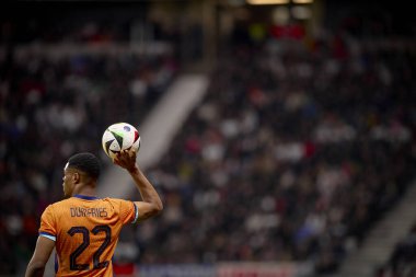 FRANKFURT, GERMANY - 26 Mart 2024: Denzel Dumfries, Almanya - Hollanda Deutsche Bank Park 'ta