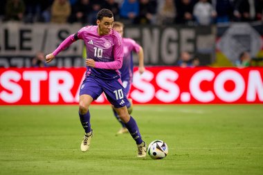 FRANKFURT, GERMANY - 26 Mart 2024: Jamal Musiala, Almanya - Hollanda Deutsche Bank Park 'ta