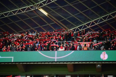 LEVERKUSEN, Almanya - 3 NİSAN, 2024: Almanya Kupası. DFB Pokal maçı FC Bayer 04 Leverkusen, Bayarena 'da Fortuna Duesseldorf' a karşı