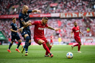 COLOGNE, Almanya - 6 Nisan 2024: Bundesliga 1 'in futbol maçı. FC Koeln, VfL Bochum 1848 'e karşı Rhein Enerji Stadyumu' nda.