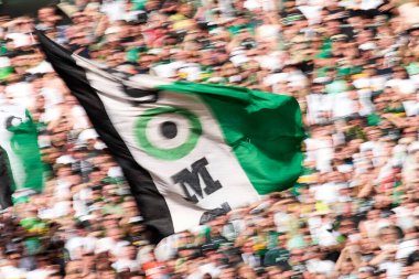 MOENCHENGLADBACH, GERMANY - 13 Nisan 2024: Bundesliga Borussia Moenchengladbach Borussia Dortmund 'a karşı Borussia Park' ta oynanan futbol maçı