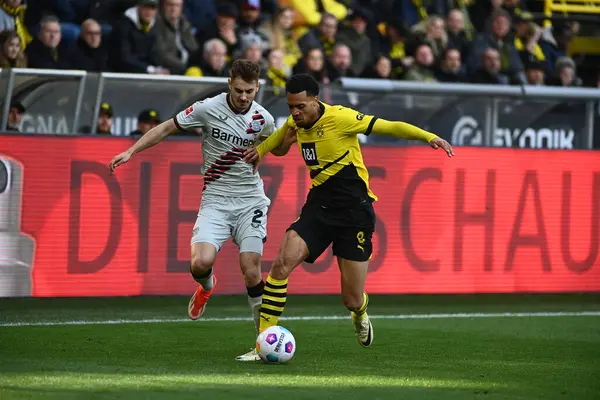 DORTMUND, GERMANY - 21 Nisan 2024: Signal Iduna Park 'ta Borussia Dortmund-Bayer 04 Leverkusen futbol karşılaşması