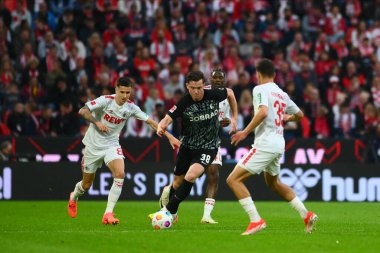 Kolej, Almanya - 4 Mayıs 2024: 1 numaralı Bundesliga maçı. FC Koeln, Rhein Enerji Stadyumu 'nda Freiburg' a karşı.