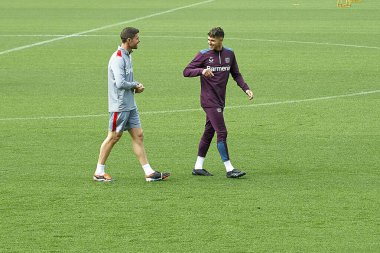 LEVERKUSEN, GERMANY - 8 Mayıs 2024: Xabi Alonso, Exequiel Palacios, UEFA Avrupa Ligi hazırlık maçı FC Bayer 04 Leverkusen Bayena 'da