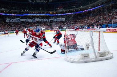 PRAGUE, CZECH REPUBLIC - 11 MAY, 2024: the Ice Hockey game of IIHF 2024 World Championship Norway vs. Czech Republic at O2 Arena clipart