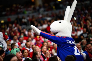 PRAG, CZECH REPUBLIC - 11 Mayıs 2024: IIHF 2024 Dünya Buz Hokeyi Şampiyonası Norveç 'e karşı O2 Arena' da