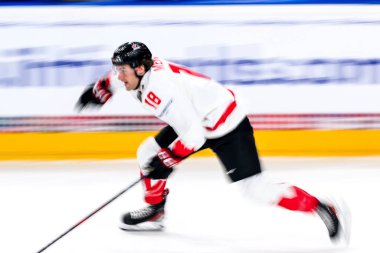 PRAG, CZECH REPUBLIC - 11 Mayıs 2024: IIHF 2024 Dünya Buz Hokeyi Şampiyonası Kanada ile O2 Arena 'daki Büyük Britanya maçı