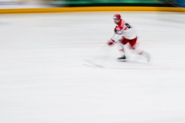 PRAG, CZECH REPUBLIC - 11 Mayıs 2024: IIHF 2024 Dünya Buz Hokeyi Şampiyonası Danimarka - Avusturya - O2 Arena