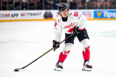 PRAG, CZECH REPUBLIC - 12 Mayıs 2024: IIHF 2024 Dünya Buz Hokeyi Şampiyonası Danimarka - Kanada - O2 Arena