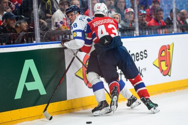 PRAG, CZECH REPUBLIC - 13 Mayıs 2024: IIHF 2024 Dünya Buz Hokeyi Şampiyonası Norveç 'e karşı O2 Arena' da