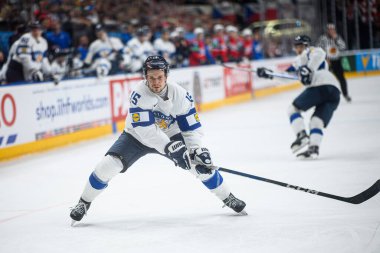 PRAG, CZECH REPUBLIC - 13 Mayıs 2024: IIHF 2024 Dünya Buz Hokeyi Şampiyonası Norveç 'e karşı O2 Arena' da