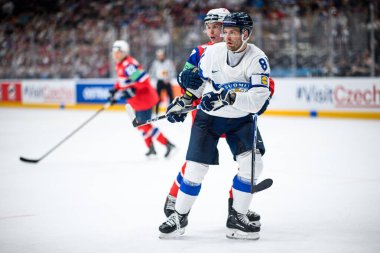 PRAG, CZECH REPUBLIC - 13 Mayıs 2024: IIHF 2024 Dünya Buz Hokeyi Şampiyonası Norveç 'e karşı O2 Arena' da