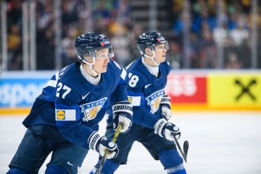 PRAG, CZECH Cumhuriyet - 20 Mayıs 2024: IIHF 2024 Buz Hokeyi Dünya Şampiyonası Finlandiya - O2 Arena 'da Danimarka