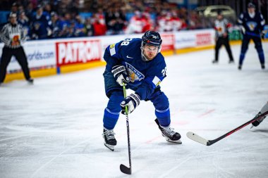 PRAG, CZECH Cumhuriyet - 20 Mayıs 2024: IIHF 2024 Buz Hokeyi Dünya Şampiyonası Finlandiya - O2 Arena 'da Danimarka