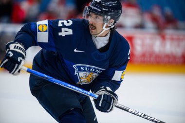 PRAG, CZECH Cumhuriyet - 20 Mayıs 2024: IIHF 2024 Buz Hokeyi Dünya Şampiyonası Finlandiya - O2 Arena 'da Danimarka