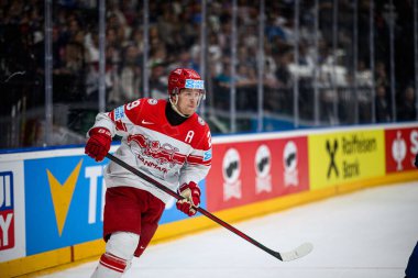 PRAG, CZECH Cumhuriyet - 20 Mayıs 2024: IIHF 2024 Buz Hokeyi Dünya Şampiyonası Finlandiya - O2 Arena 'da Danimarka