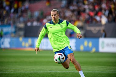 NUREMBERG, GERMANY - 3 Haziran 2024: Max Morlock Stadyumu 'nda Alman-Ukrayna dostluk maçı