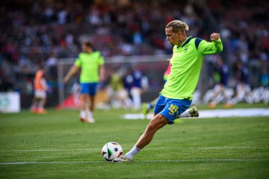 NUREMBERG, GERMANY - 3 Haziran 2024: Mykhailo Mudryk, Ukrayna 'ya karşı Max Morlock Stadyumu' nda oynanan dost futbol maçı