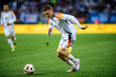 NUREMBERG, GERMANY - 3 Haziran 2024: Florian Wirtz, Ukrayna 'ya karşı Max Morlock Stadyumu' nda oynanan dost futbol maçı
