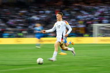 NUREMBERG, GERMANY - 3 Haziran 2024: Florian Wirtz, Ukrayna 'ya karşı Max Morlock Stadyumu' nda oynanan dost futbol maçı
