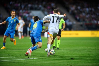NUREMBERG, GERMANY - 3 Haziran 2024: Florian Wirtz, Ukrayna 'ya karşı Max Morlock Stadyumu' nda oynanan dost futbol maçı