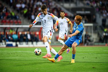 NUREMBERG, GERMANY - 3 Haziran 2024: Max Morlock Stadyumu 'nda Alman-Ukrayna dostluk maçı