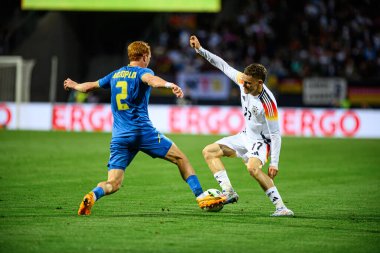 NUREMBERG, GERMANY - 3 Haziran 2024: Mykhailo Mudryk, Ukrayna 'ya karşı Max Morlock Stadyumu' nda oynanan dost futbol maçı