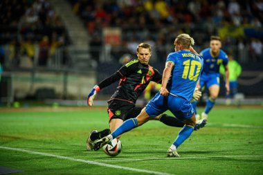 NUREMBERG, GERMANY - 3 Haziran 2024: Mykhailo Mudryk, Ukrayna 'ya karşı Max Morlock Stadyumu' nda oynanan dost futbol maçı