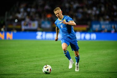 NUREMBERG, GERMANY - 3 JUNE, 2024: Oleksandr Zinchenko, The friendly football match German vs Ukraine at Max Morlock Stadium clipart