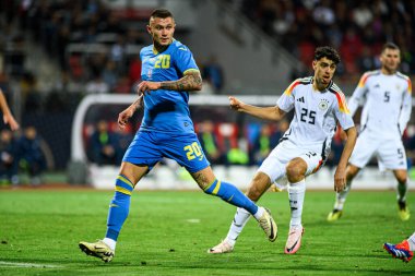 NUREMBERG, GERMANY - 3 Haziran 2024: Oleksandr Zubkov, Ukrayna 'ya karşı Max Morlock Stadyumu' nda oynanan dost futbol maçı