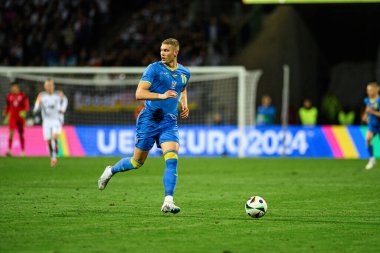 NUREMBERG, GERMANY - 3 Haziran 2024: Artem Dovbyk, Max Morlock Stadyumu 'nda oynanan Alman-Ukrayna maçı