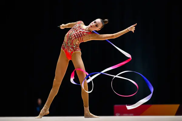 stock image Frankfurt, GERMANY - 06.06.24: Darja Varfolomeev, Die Finals 2024. Rhythmic gymnastics at SE Arena