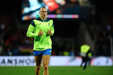 NUREMBERG, GERMANY - 3 Haziran 2024: Maksym Taloverov Dostluk maçı Max Morlock Stadyumu 'nda Alman-Ukrayna maçı