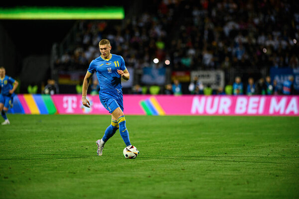 НУРЕМБЕРГ, ГЕРМАНИЯ - 3 июня 2024 года: товарищеский футбольный матч Германия - Украина на стадионе Макса Морлока