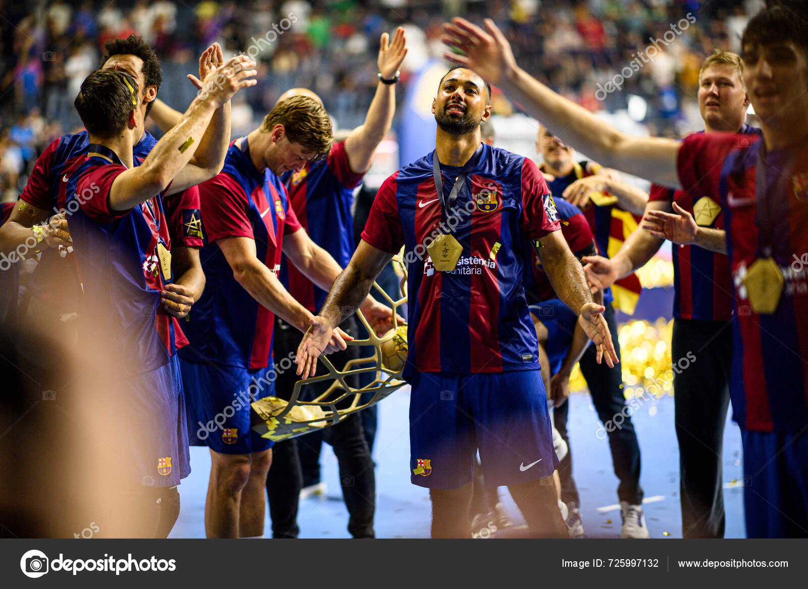  Cologne Allemagne Juin 2024 Match Final Truckscout24 Ehf Final4 Aalborg Illustration 