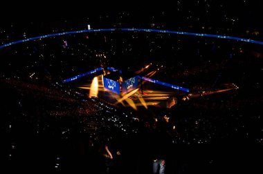 COLOGNE, GERMANY - 9 HAZİRAN 2024: Kamyon İzcisi 24 EHF FINAL4 Aalborg Handbold Barca 'ya karşı Lanxess Arena