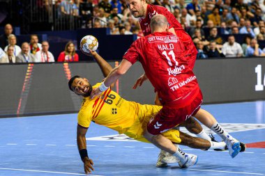 COLOGNE, GERMANY - 9 Haziran 2024: Melvyn Richardson, The final match of TruckScout24 EHF FINAL4 Aalborg Handbold - Lanxess Arena