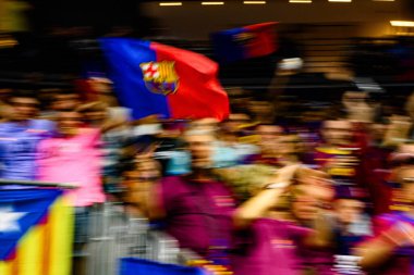COLOGNE, GERMANY - 9 HAZİRAN 2024: Kamyon İzcisi 24 EHF FINAL4 Aalborg Handbold Barca 'ya karşı Lanxess Arena
