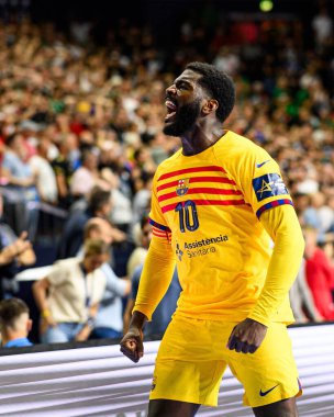COLOGNE, GERMANY - 9 HAZİRAN 2024: Dika Mem Kamyon İzcisi 24 EHF FINAL4 Aalborg Handbold Barca 'ya karşı Lanxess Arena
