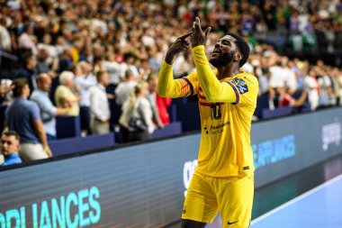 COLOGNE, GERMANY - 9 HAZİRAN 2024: Dika Mem Kamyon İzcisi 24 EHF FINAL4 Aalborg Handbold Barca 'ya karşı Lanxess Arena