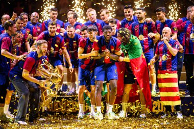 COLOGNE, GERMANY - 9 HAZİRAN 2024: Kamyon İzcisi 24 EHF FINAL4 Aalborg Handbold Barca 'ya karşı Lanxess Arena