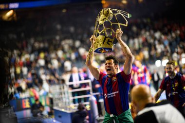 COLOGNE, GERMANY - 9 HAZİRAN 2024: Kamyon İzcisi 24 EHF FINAL4 Aalborg Handbold Barca 'ya karşı Lanxess Arena