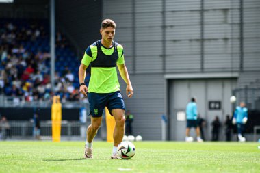 WIEDENSBADEN, GERMANY - 13 Haziran 2024: Heorhiy Sudakov, Ukrayna milli futbol takımının Brita 'daki açık uygulaması