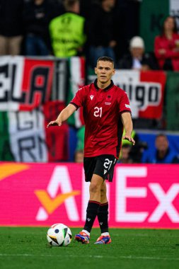 DORTMUND, GERMANY - 16 Haziran 2024: Kristjan Asllani, EURO 2024 İtalya-Arnavutluk futbol karşılaşması Signal Iduna Park 'ta