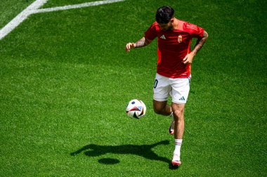 COLOGNE, GERMANY - 15 Haziran 2024: Dominik Szoboszlai, Rhein Energie Stadion 'daki EURO 2024 futbol maçı