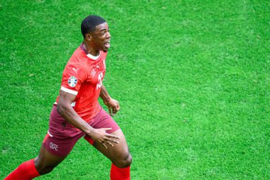 COLOGNE, GERMANY - 15 Haziran 2024: Kwadwo Duah, EURO 2024 Macaristan - İsviçre maçı Rhein Enerji Stadyumu